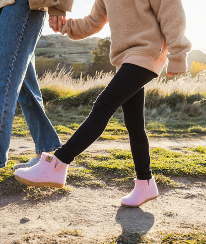 Kids wool boot slipper - Pink 