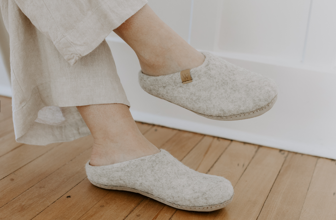 Felt slipper in cloud