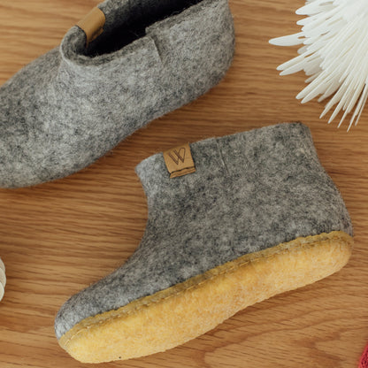 Kids Boot Slipper - Stone