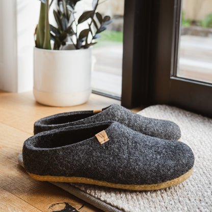Valais Slip on rubber sole - Charcoal